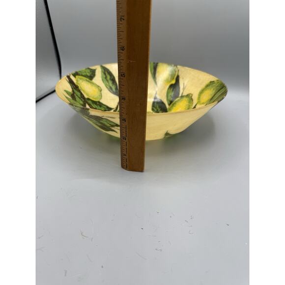 Vintage Artmor Fiberglass Bowl Lemons Fruit Design 13” Mid Century Modern MCM - Picture 5 of 7